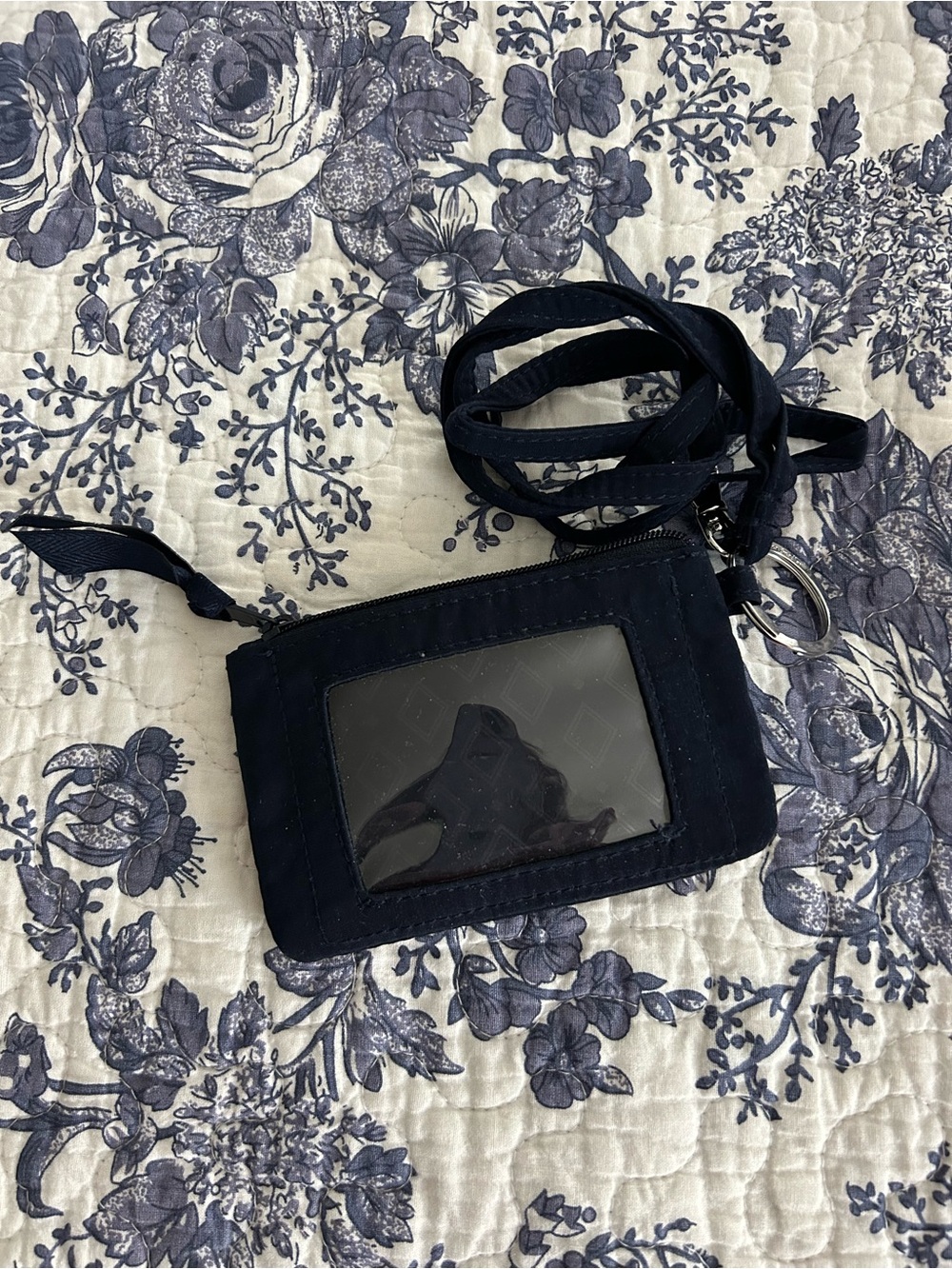 Vera Bradley Black ID Holder with Lanyard